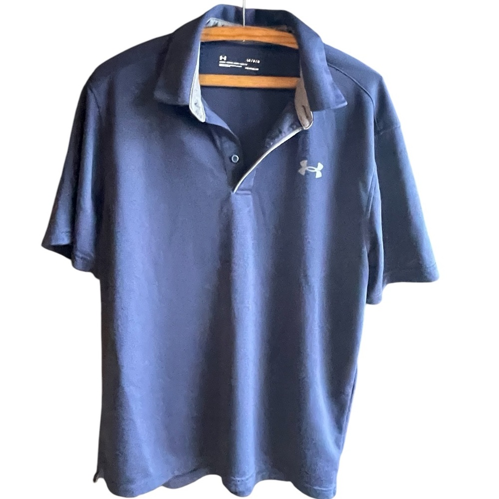 Under Armour Navy Polo Shirt Size Large with HeatGear‎
